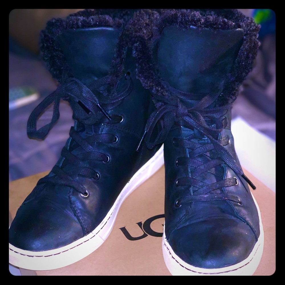 UGG Croft Luxe Genuine shearling high-top sneaker